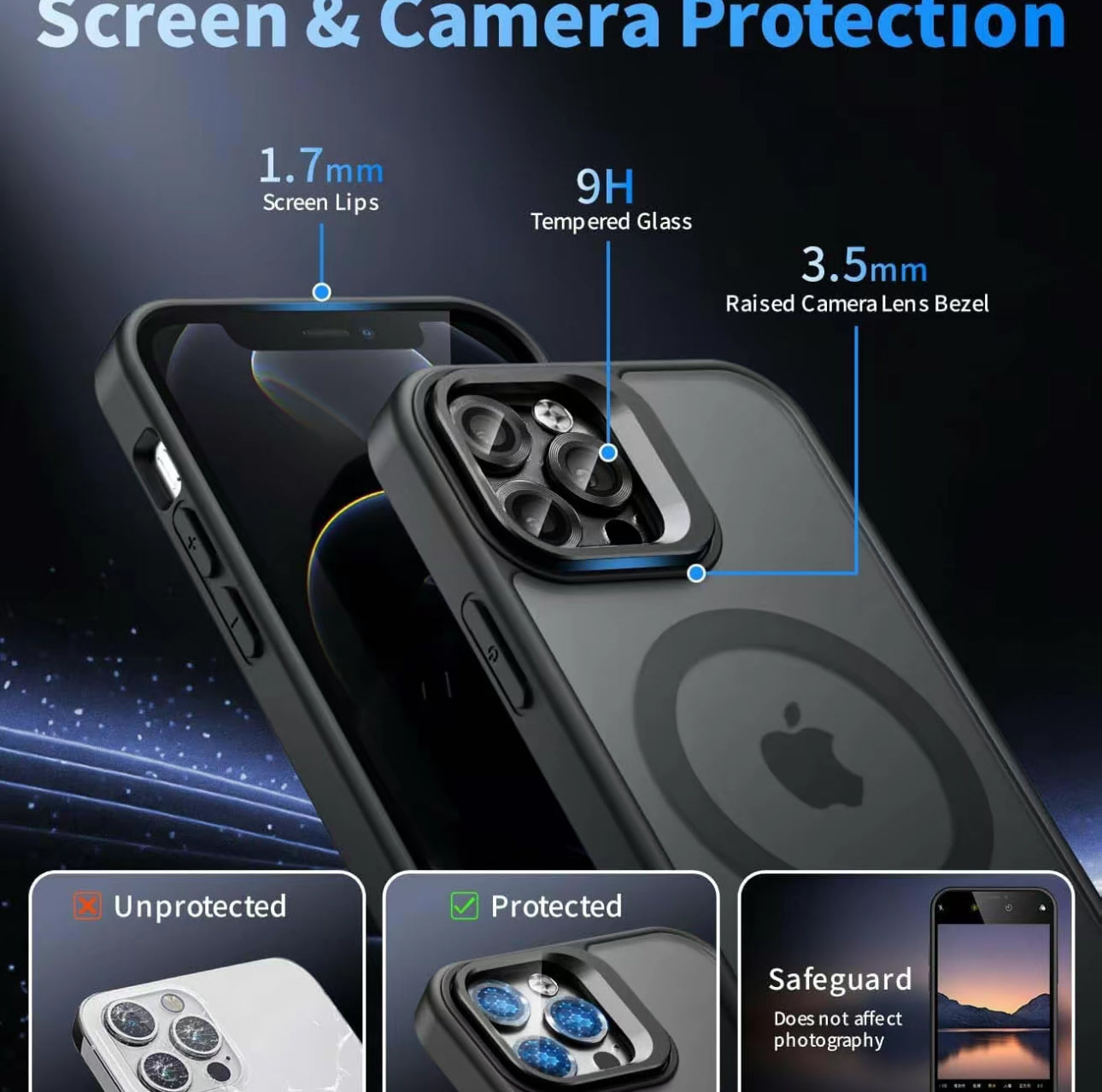 3-in-1 iPhone Case | Kickstand + MagSafe + Camera Lens Protection
