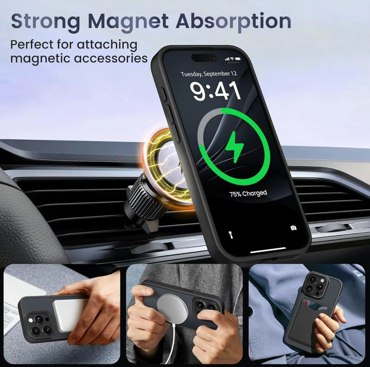 3-in-1 iPhone Case | Kickstand + MagSafe + Camera Lens Protection